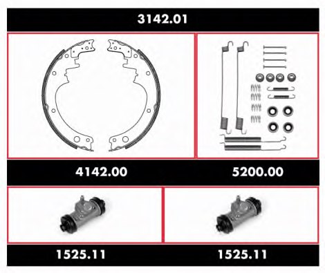 ROADHOUSE 3142.01 Brake Set, drum brakes
